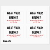 R.I.P Ian McCue 「衣服あなたのヘルメット」メモリアルスティック 長方形シール (シート)