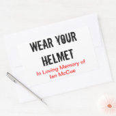 R.I.P Ian McCue 「衣服あなたのヘルメット」メモリアルスティック 長方形シール (封筒)