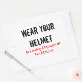 R.I.P Ian McCue 「衣服あなたのヘルメット」メモリアルスティック 長方形シール (封筒)