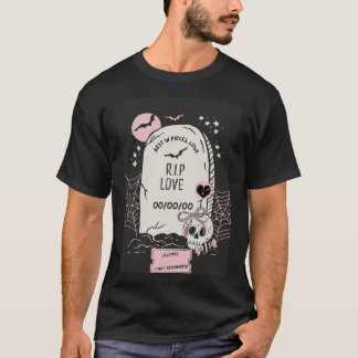 R.I.P. Love 冴えない恋愛を終わらせよう バレンタインデー反対運動カード Tシャツ