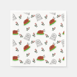 R.I.P Turkey Christmas Napkins スタンダードカクテルナプキン