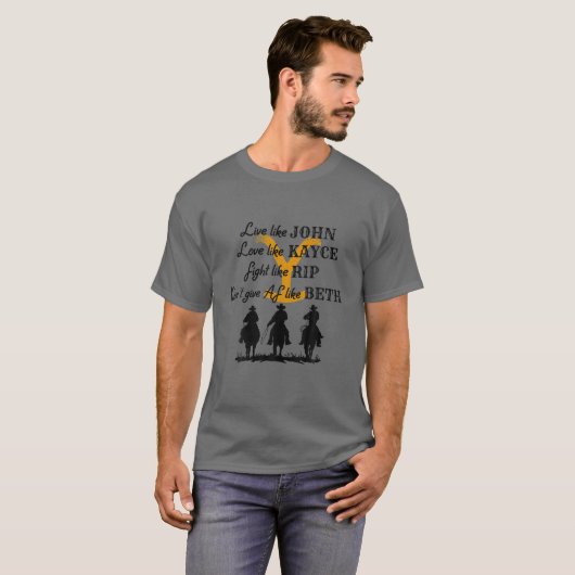 R.IpのようにKayceのように戦うジョンのように生きる Tシャツ (正面フル)