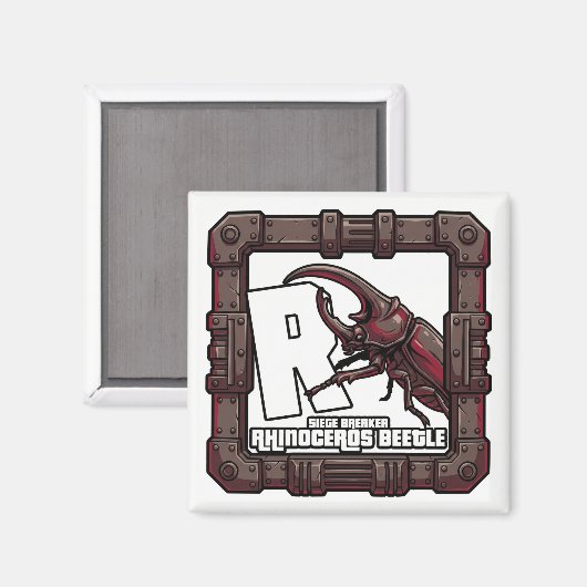 R is for Rhinoceros Beetle – GTA Style ABC Learnin マグネット (正面/裏面)