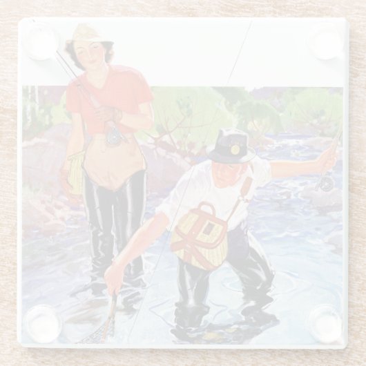 R.J.による魚の網取りカバリエ ガラスコースター (裏面)