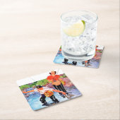 R.J.による魚の網取りカバリエ スクエアペーパーコースター (インサイチュ)