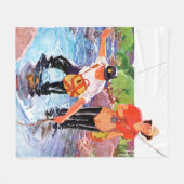 R.J.による魚の網取りカバリエ フリースブランケット (正面(横))