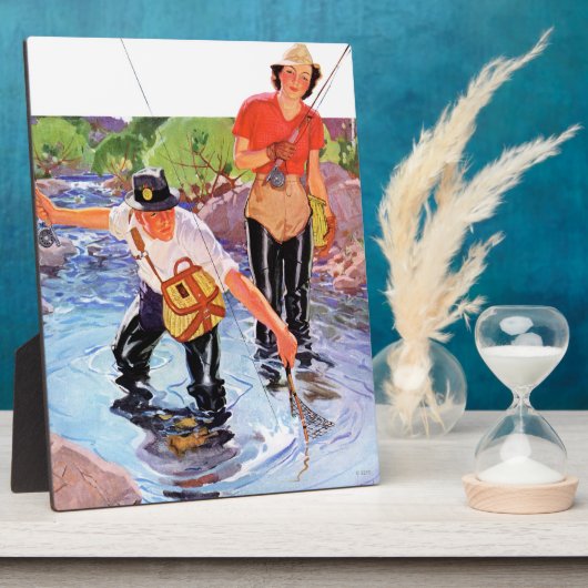 R.J.カバリエールによって魚をネッティング フォトプラーク (側面)