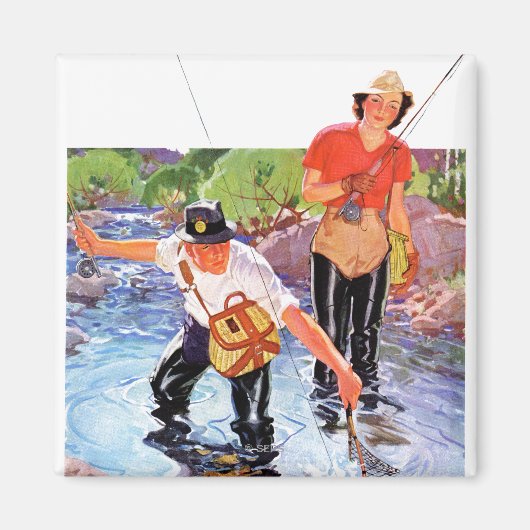 R.J.カバリエールによって魚をネッティング マグネット (正面)