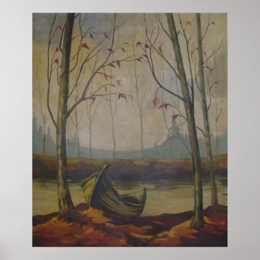 R.J. Ketchum – 秋の湖畔のボート ポスター (正面)