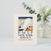 R.M.S.P.ニューヨークサービスヴィンテージポスター1921 ポストカード (スタンド正面)