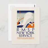 R.M.S.P.ニューヨークサービスヴィンテージポスター1921 ポストカード (正面/裏面)