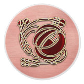 R Macintoshバラ（ピンク）ドアノブ セラミックノブ (正面)