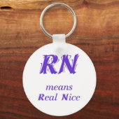 R.N.はニース実在（紫）を意味する キーホルダー (正面)