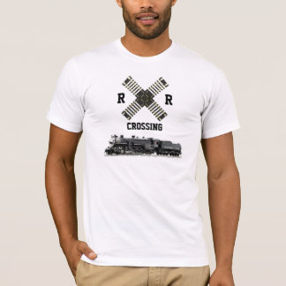 R.R. 交差及び蒸気機関車 Tシャツ