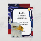 R.S.V.Pを結婚している愛国心が強いアメリカのワシ 出欠カード (正面/裏面)