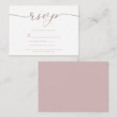 R.S.V.P.のリプライ結婚エンクロージャカードピンクスクリプト エンクロージャーカード (正面/裏面)