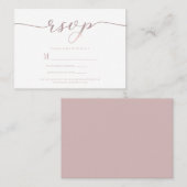 R.S.V.P.のリプライ結婚エンクロージャカードピンクスクリプト 名刺 (正面/裏面)