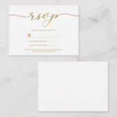 R.S.V.P.のリプライ結婚エンクロージャカード金ゴールドスクリプト エンクロージャーカード (正面/裏面)