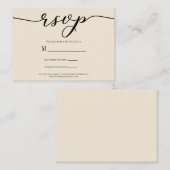 R.S.V.P.のリプライ結婚スエンクロージャクリーム&ブラック 名刺 (正面/裏面)