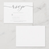 R.S.V.P.の応答エンクロー結婚ジャのシルバースクリプト エンクロージャーカード (正面/裏面)