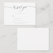 R.S.V.P.の応答エンクロー結婚ジャのシルバースクリプト 名刺 (正面/裏面)