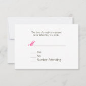 R.S.V.P.を結婚しているショッキングピンクのデイジー及びBarnwood 出欠カード (裏面)