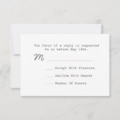 R.S.V.P.を結婚しているライト屋外の夕べの一連 出欠カード (裏面)