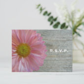 R.S.V.P.を結婚している薄紫のデイジー及びBarnwood 出欠カード (スタンド正面)