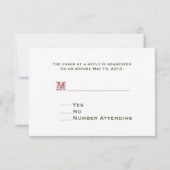 R.S.V.P.を結婚している薄紫のデイジー及びBarnwood 出欠カード (裏面)