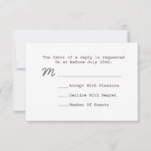 R.S.V.P.を結婚する包装紙の刺激を受けたで白い矢 出欠カード (裏面)