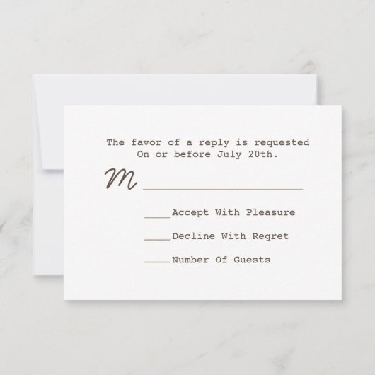 R.S.V.P.を結婚する包装紙の刺激を受けたで白い矢 出欠カード (裏面)