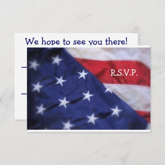 R.S.V.P. カードアメリカの旗 出欠カード (正面/裏面)