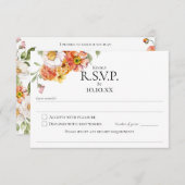 R.S.V.P.カードフローラ植物学結婚テーマ 出欠カード (正面/裏面)