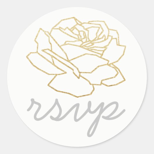 r.s.v.p.バラ花、フローラrsvp 結婚's ラウンドシール (正面)