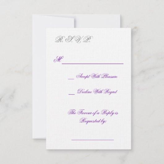 R.S.V.P. 出欠カード (正面)