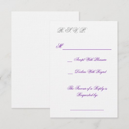 R.S.V.P. 出欠カード (正面/裏面)