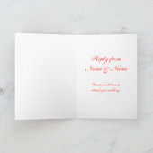 R.S.V.P、RSVP、R結婚付きのAcknowledgement Card 招待状 (内部)