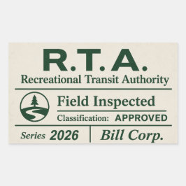 R.T.A. レクリエーショナル トランジット オーソリティ検査 長方形シール