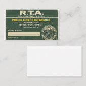 R.T.A. 公開アクセス許可証 名刺 (正面/裏面)