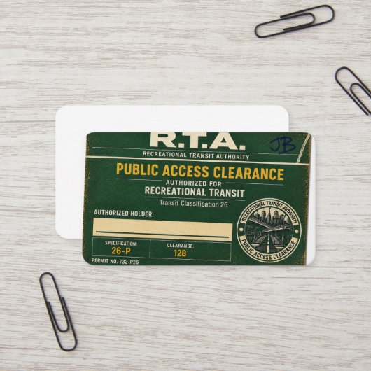 R.T.A. 公開アクセス許可証 26P 名刺 (正面/裏面インサイチュ)