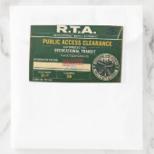 R.T.A. 再発行 公共アクセス許可ステッカー 長方形シール (バッグ)
