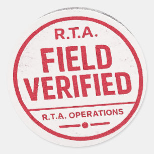 R.T.A. 現場検証済みオペレーションステッカー ラウンドシール