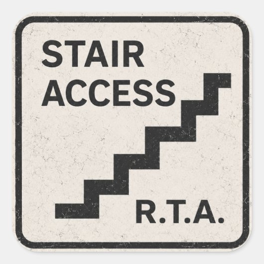 R.T.A. 階段アクセスインフラステッカー スクエアシール (正面)