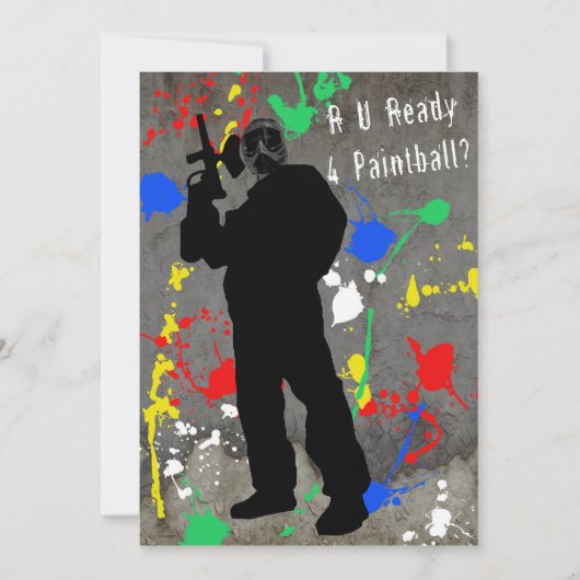 R Uは4ペイントボールを用意しますか。 招待状 (正面)