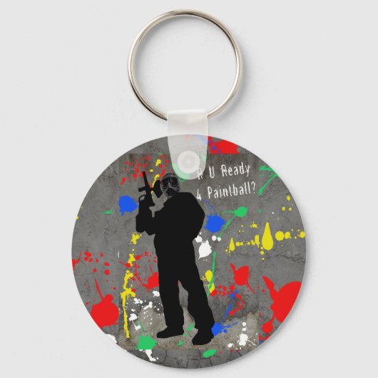 R U準備4ペイントボール？ キーホルダー (正面)