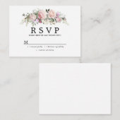 R ustic赤面ピンクフローラスウィート16パーティーRSVP エンクロージャーカード (正面/裏面)