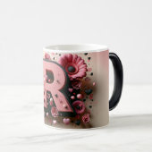 R Valentine Alphabet 3D モーフィングマグカップ (正面右)