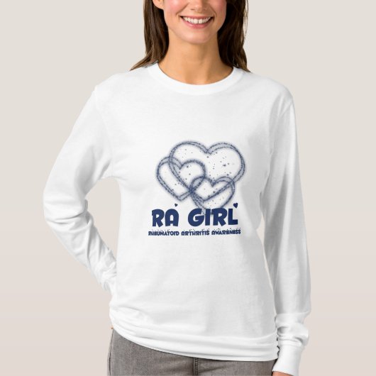 RAの女の子のハートのデザイン:: 慢性関節リウマチ Tシャツ (正面)