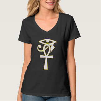 Ra Horus象形文字の目でアンクのエジプトのSym Tシャツ