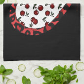 RABさくらんぼレオパードプリントハートロカビリー キッチンタオル (折り畳み)